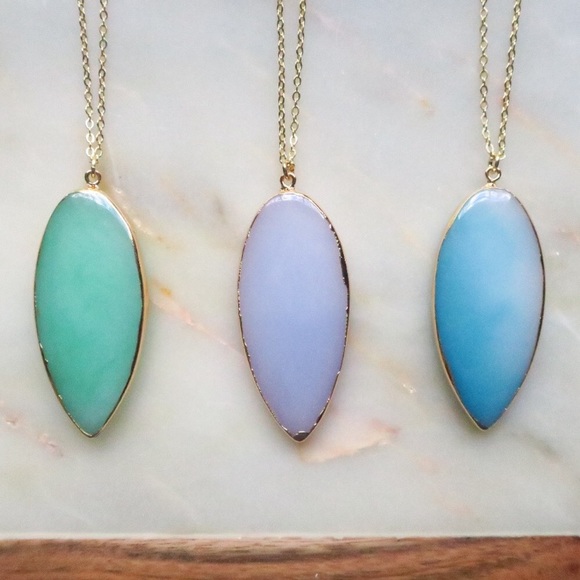 🌊 Sea Glass 18K Long Necklace - Picture 5 of 5